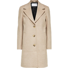 Selected Sasja Single Breasted Coat - Beige