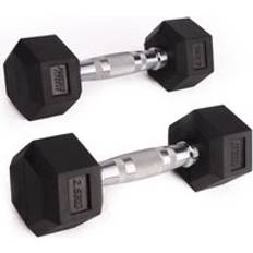 Phoenix Rubber & Cast Iron Hexagonal Dumbbell Hand Weights at Home & Gym PAIR Choice of Weight: 2.5kg 25kg