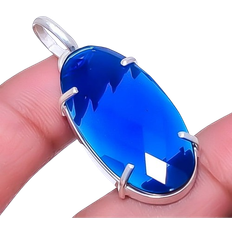 Silver Plated - Women Charms & Pendants Zam Gems Solitaire Pendant - Silver/Blue