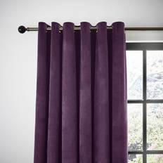 Curtains & Accessories Dunelm Recycled Velour Aubergine Eyelet