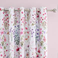 Curtains & Accessories Dunelm Watercoloured Floral Pink