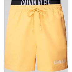 Calvin Klein Orange Swimming Trunks Calvin Klein Badeshorts mit doppeltem Bund Intense Power