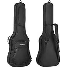 Donner E-gitarrentasche 39 Zoll E-Gitarre Gig Bag, 10MM Dicke Rucksack Weiches, solides Gitarrenkoffer mit verstellbaren Trägern, wasserdichtes Vlies Verdicktes Schwammpad Zwei Taschen, Schwarz