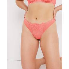 Figleaves Harper Geometric Lace Thong Coral/Peach