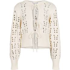 Cardigan bomuld Neo Noir Bethie Knit Cardigan - Cream