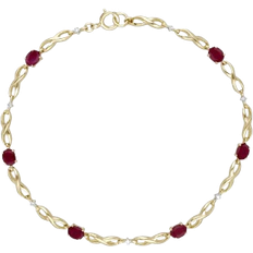 Gemondo Classic Style Infinity Bracelet - Gold/Ruby/Diamond