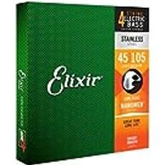 Elixir 14677 Saiten Stainless-Steel 4-str. E-Basssaiten mit NANOWEB Beschichtung, Long Scale, Light/Medium .045-.105