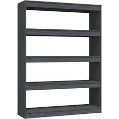 Pines Shelves vidaXL 808220 Grey Book Shelf 135.5cm