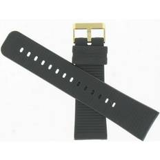 Casio Watch Straps Casio Watchband 24mm Black Rubber PVC Part # 70609457