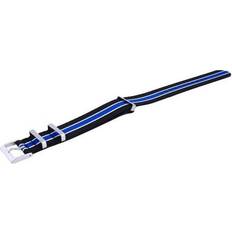 Polyester Watch Straps ratio NATO36 22 mm Men Black & Blue Polyester Blue