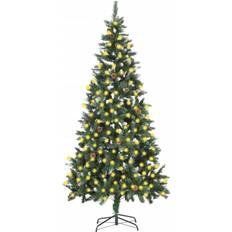 vidaXL Illuminated Green/White Christmas Tree 210cm