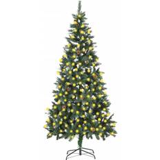 vidaXL Illuminated Green/White Juletræ 210cm