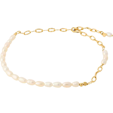 Vit Fotlänkar Pernille Corydon Seaside Anklet - Gold/Pearls