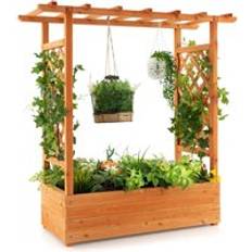 Costway aised Garden Bed Planter Box Trellis