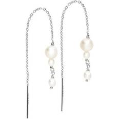 Sistie Sofia Chain Earrings - Silver/Pearls
