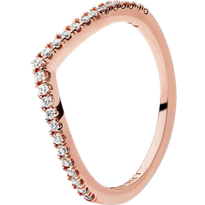 Pandora Sparkling Wishbone Ring - Rose Gold/Transparent