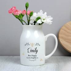 Personalised Memento Company Personalised Floral Bee Flower Jug Vase