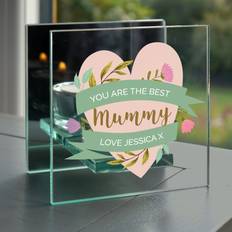 Personalised Memento Company Personalised Floral Heart Mirrored Candle Holder