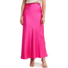 Pink Skirts Renee Satin A-Line Skirt in Fuchsia