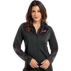 Puma Women Outerwear Puma Women's Piping Track Jacket Blackgarnet Rose