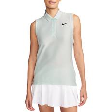 Green - Women Polo Shirts Nike Women's Victory Dri-FIT Sleeveless Golf Polo, Medium, Barely Green/Black