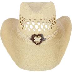 Brown Hats CTM Western Straw Cowboy Hat with Heart Concho Women