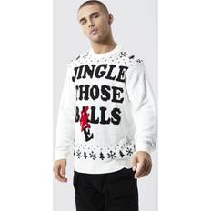 Christmas Sweaters boohooMAN Mens Jingle Those Bells Christmas Sweater Cream