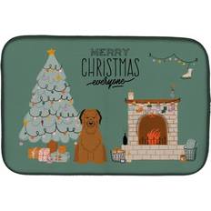 Brown Dish Drainers Caroline's Treasures Brown Briard Christmas Everyone Drying Mats 14 x 21 Multicolor Dish Drainer