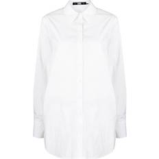 Karl Lagerfeld Open Back Tie Longline Shirt - White