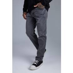 boohooMAN Mens Straight Fit Jeans - Dark Grey