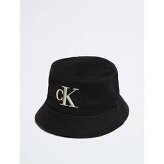 Calvin Klein Men Hats Calvin Klein Men's Embroidered Monogram Logo Twill Bucket Hat Black