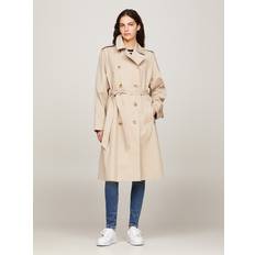 Organic Fabric - Women Coats Tommy Hilfiger Women's Cotton Trench Coat Beige