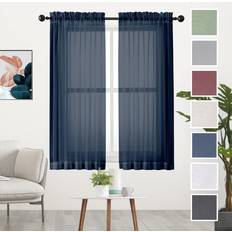 Curtains & Accessories Chyhomenyc Chyhomenyc Sheer Length Set Voile