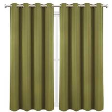 Curtains & Accessories Lemomo Olive Green Thermal Blackout Curtains 52 x 72 Inch Set of 2