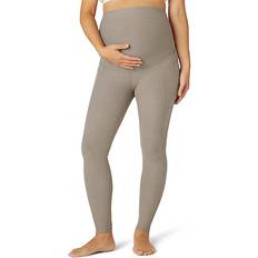 XXS Maternity & Nursing Wear Beyond Yoga Maternity Spacedye Out of Pocket High-Waisted Midi Leggings Birch Heather Women's Casual Pants White US Women's 14-16 21