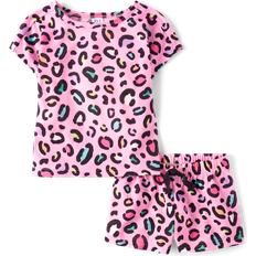 The children place The Children's Place Girls Rainbow Leopard Pajamas Pink