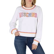 Moschino Sweatshirt med Broderet Logo - Hvid Orange