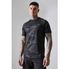 boohooMAN Active Camo Raglan Regular Fit - Black