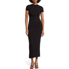 Long Dresses - Velvet T-shirt Maxi Dress