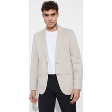 Beige - Men Blazers boohooMAN Mens Skinny Fit Single Breasted Jersey Blazer Beige