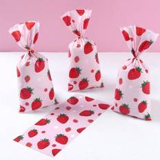 Pink Gift Bags Shein Pink Strawberry Style Gift Bag 25 50 100pcs
