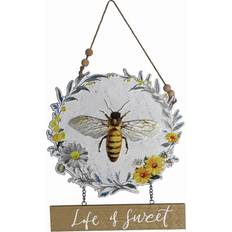 White Wall Decor Life is Sweet Bee Sign Wall Decor