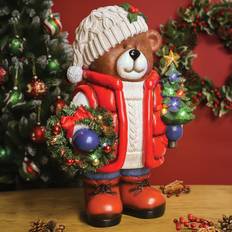 Red Christmas Tree Ornaments Traditional Bear Decoration Christmas Tree Ornament
