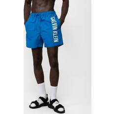 Polyester Maillots de Bain Calvin Klein Logo Swim Shorts Blue KM0KM01004