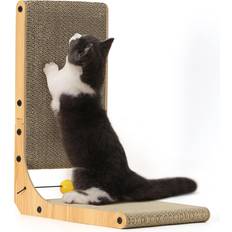 FUKUMARU FUKUMARU Cat Scratcher, 18.9 Inch L Shape Cat Scratch Scratcher Mounted, Cat Scratching