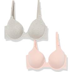 Fruit of the Loom T-shirt Bra 2-pack - Grey Heather/Blushing Rose