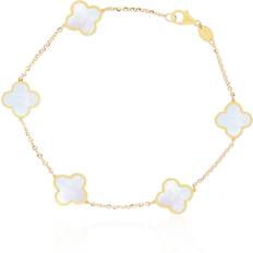 Jewelry The Lovery Small Clover Bracelet - Gold/Mother of Pearl