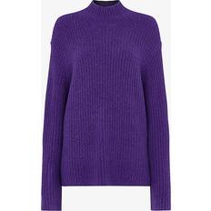 Whistles Wool Mix Funnel Neck Knit Purple