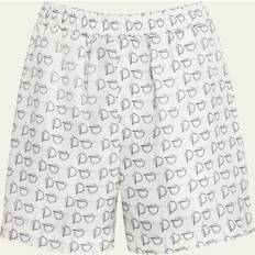 Burberry Bukser & Shorts Burberry Silke Straight Fit Logo Print Shorts - Grå