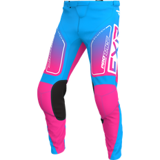 Pink Motorcykelbukser FXR Clutch MX Trousers Youth Cyan-E-pink